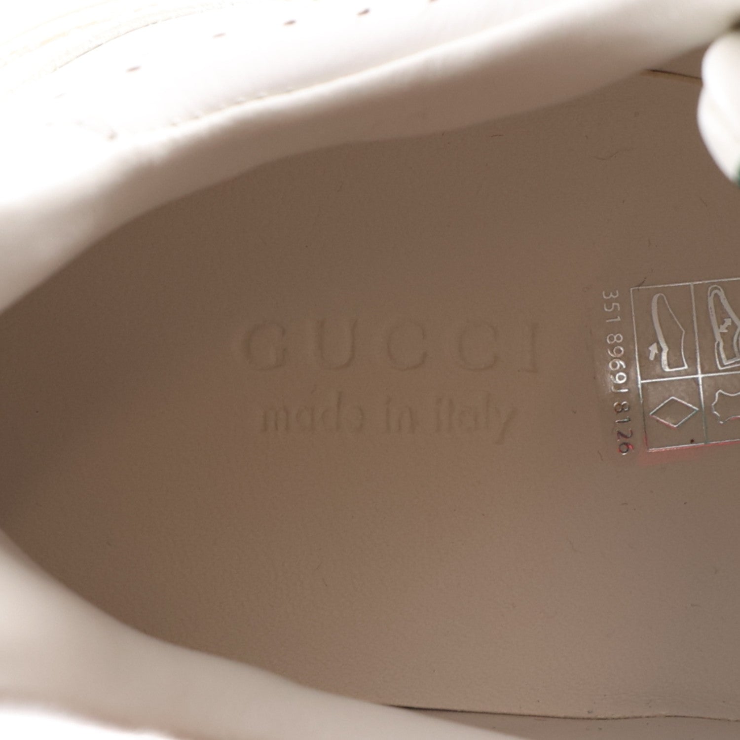 Gucci Calfskin Suede Womens Re-Web Sneakers 38.5 White Red 9 of 10