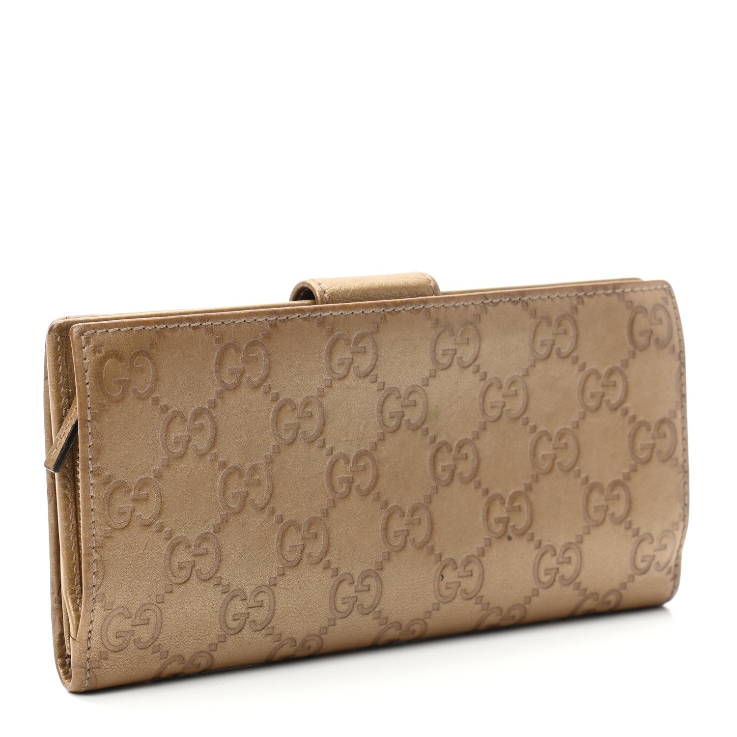 Gucci Metallic Guccissima Abbey Continental Wallet Gold 3 of 11