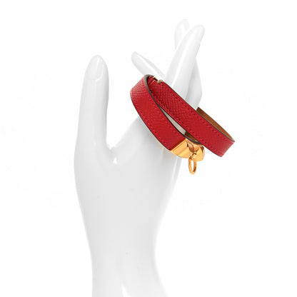 Hermes Epsom Rivale Double Tour Bracelet S Rouge Casaque 2 of 6