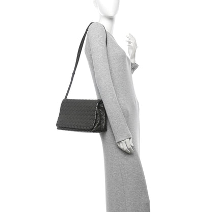 Bottega Veneta Nappa Intrecciato Crossbody Messenger Flap Light Grey 2 of 16