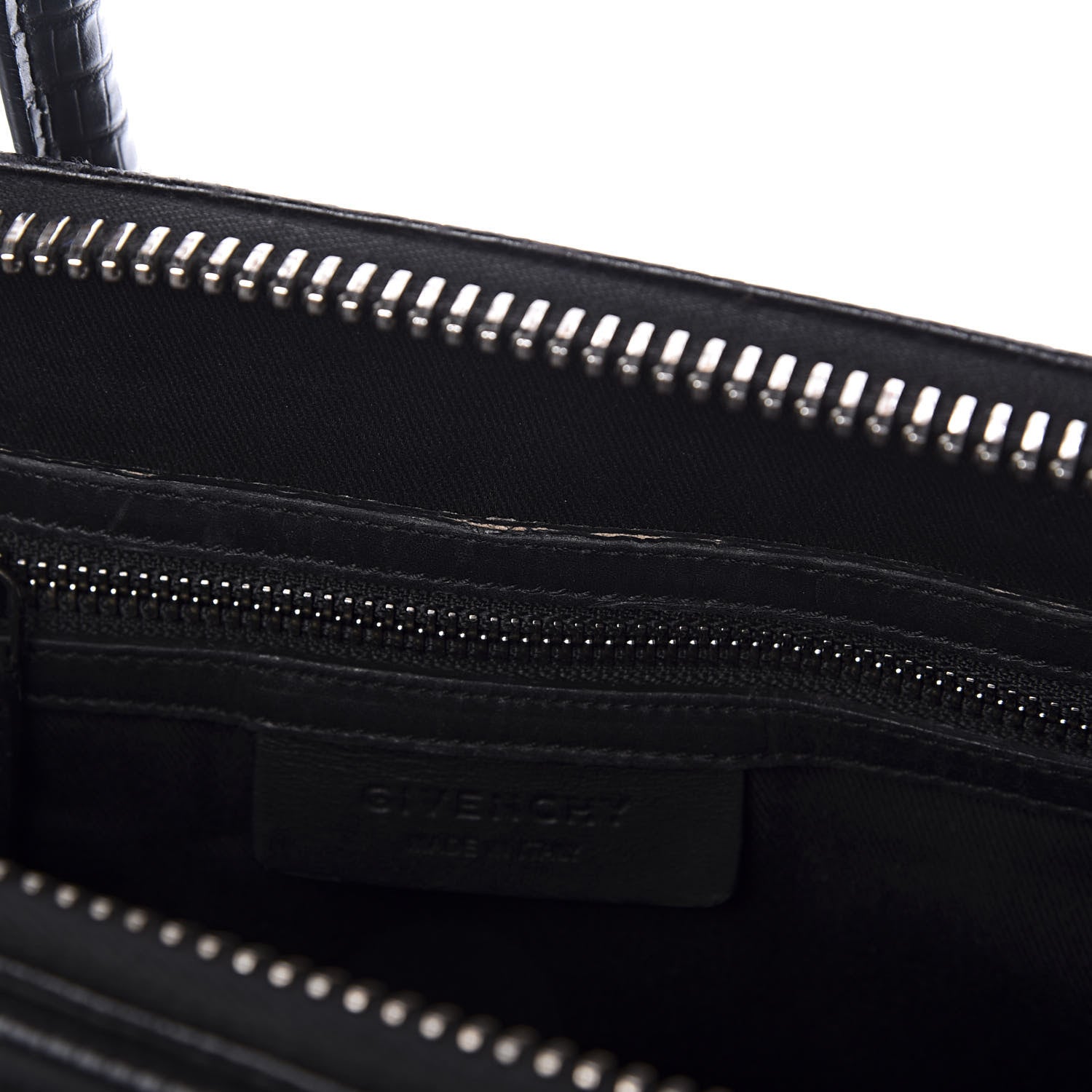Givenchy Calfskin Lizard Embossed Medium Antigona Black 11 of 13