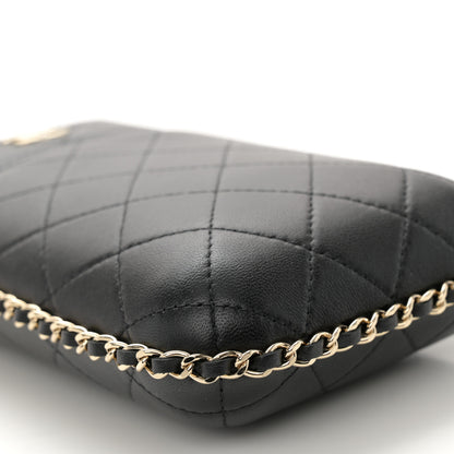 Chanel Lambskin Quilted Chain Around Phone Holder Black 9 of 11