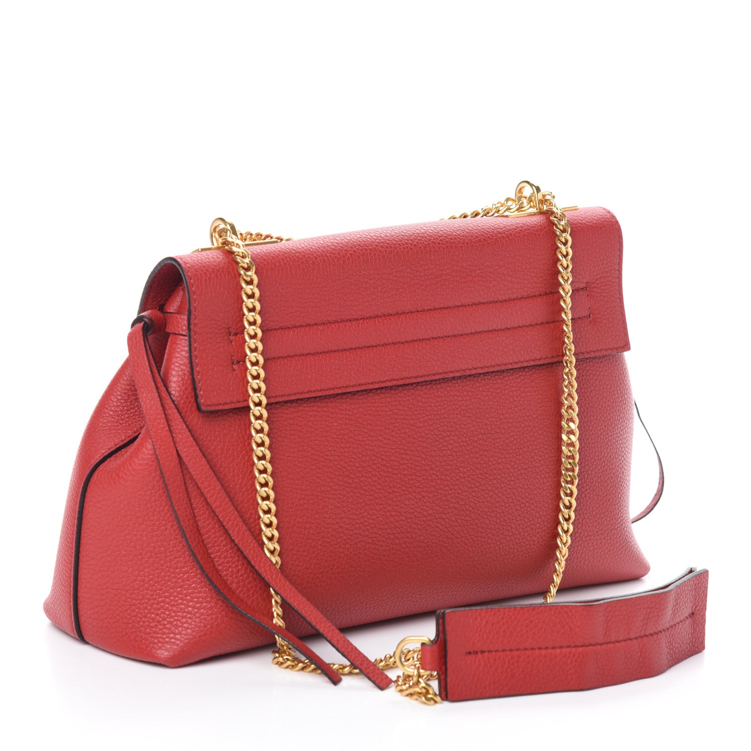 Valentino Garavani Calfskin Small VRing Chain Shoulder Bag Red 3 of 9