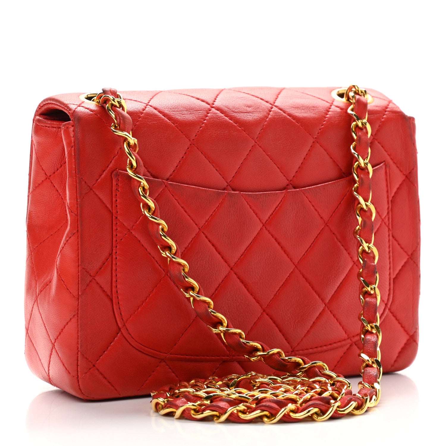 Chanel Lambskin Quilted Mini Square Flap Red 2 of 12