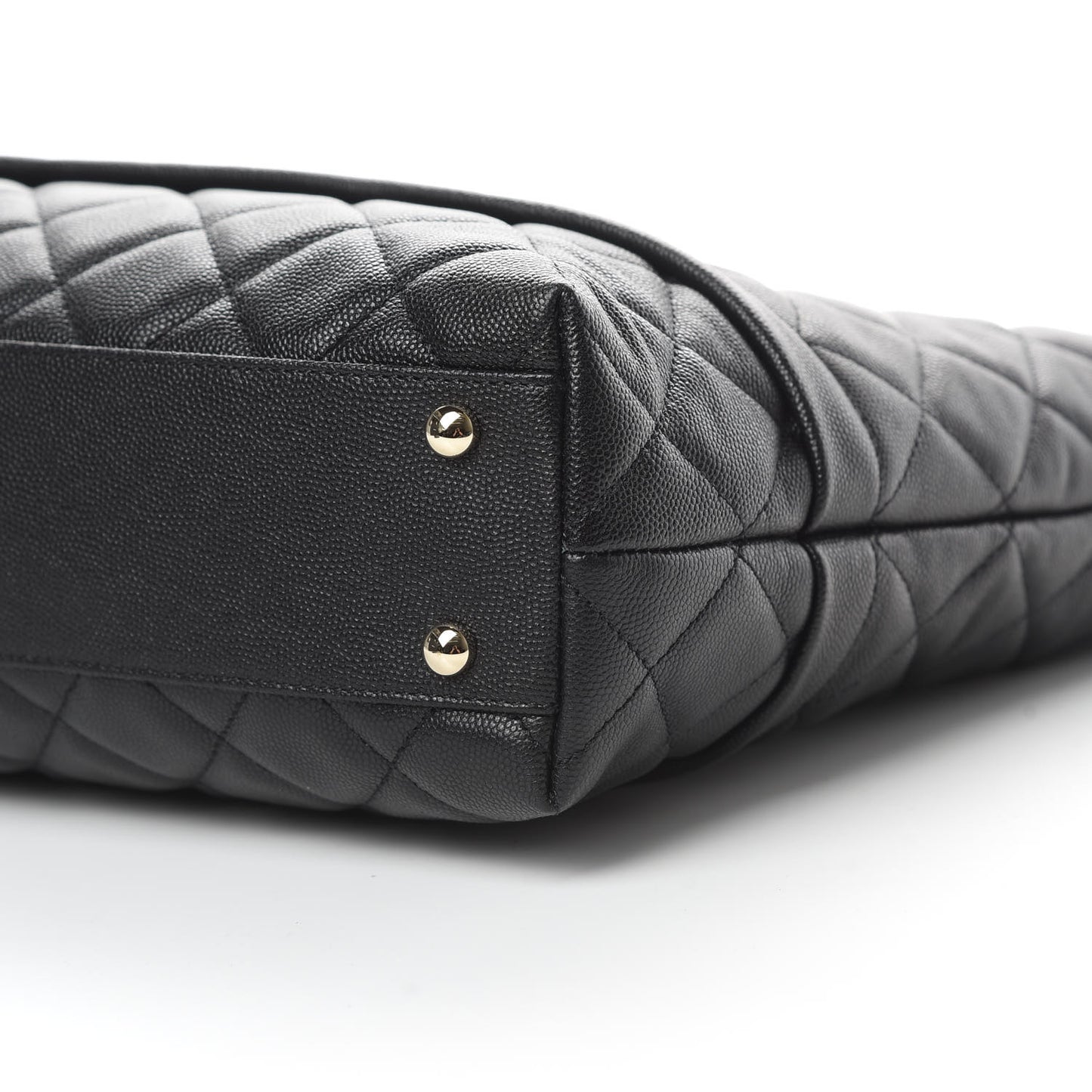 Caviar Quilted Rolled Up Tote Black