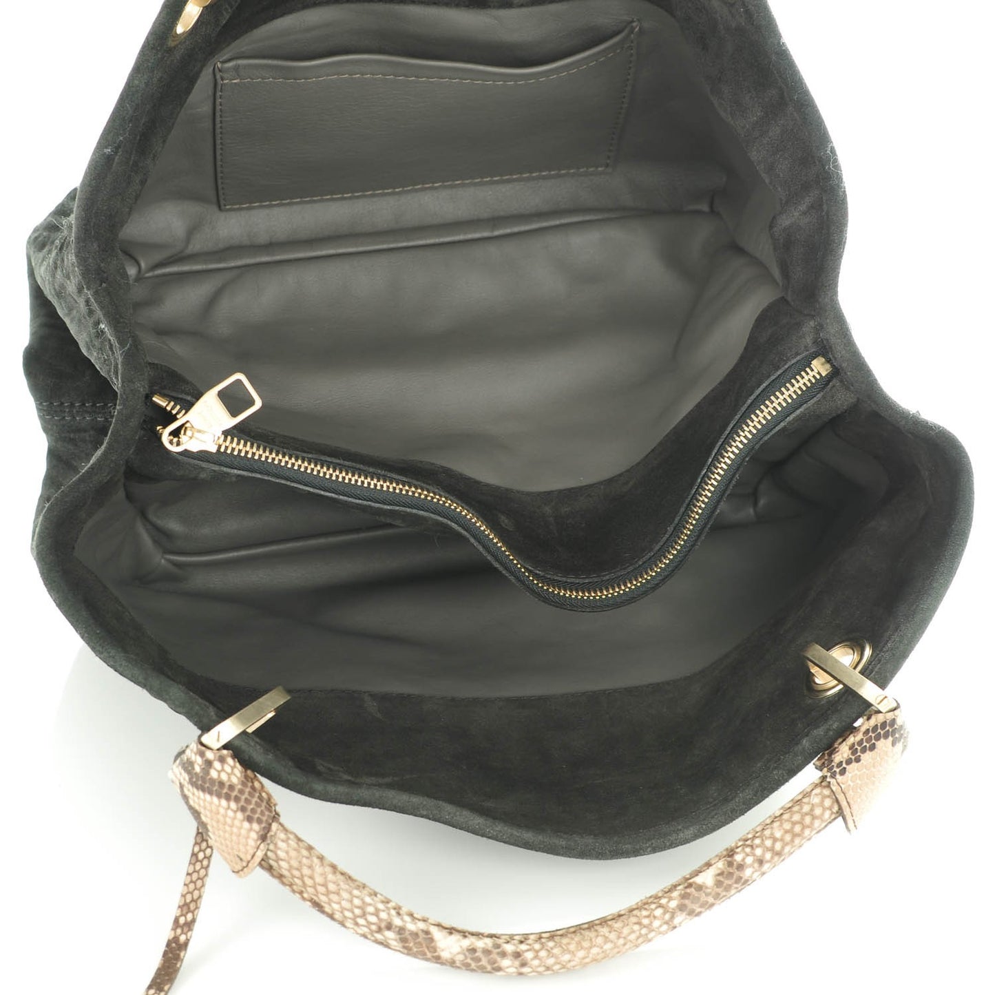 Monogram Suede Embossed Whisper PM Kohl