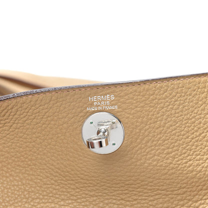 Hermes Taurillon Clemence Lindy 45 Tabac Camel 7 of 10