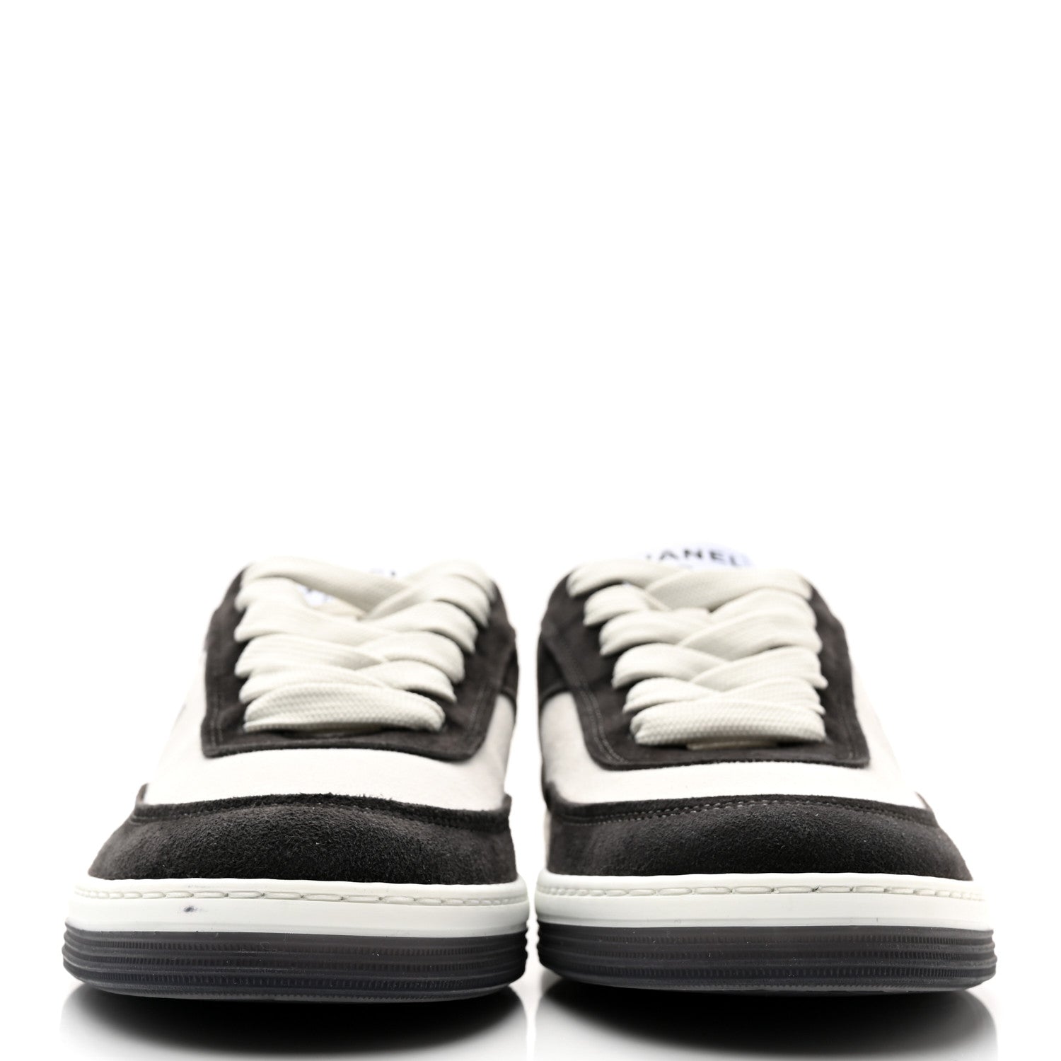 Chanel Suede Kidskin Womens CC Sneakers 39 Black White 2 of 11