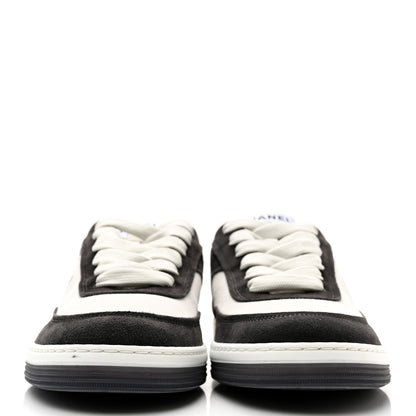 Chanel Suede Kidskin Womens CC Sneakers 39 Black White 2 of 11