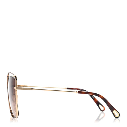Chloe Poppy Cutout Square Sunglasses CE133S Havana Brown 3 of 6