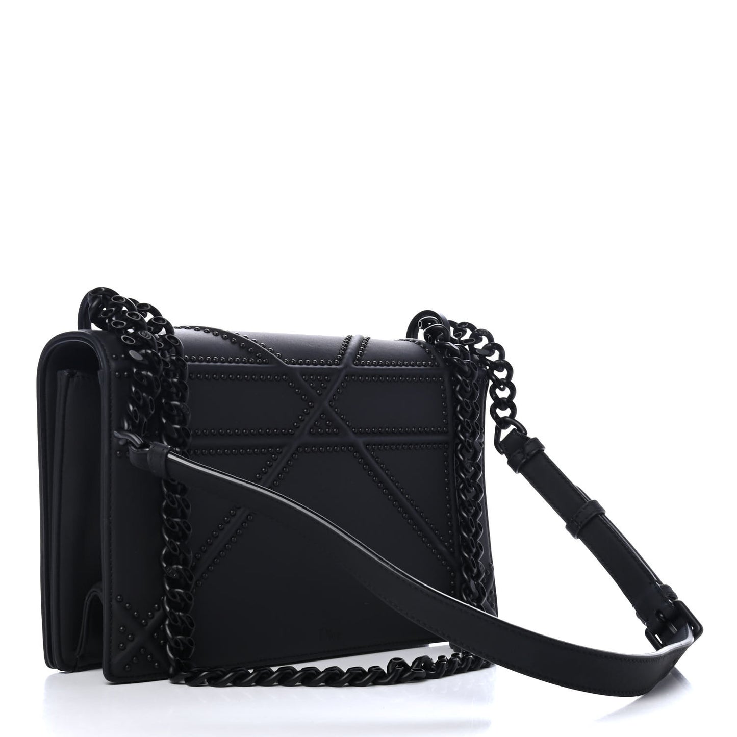 Ultra Matte Calfskin Studded Medium Diorama Flap Bag Black