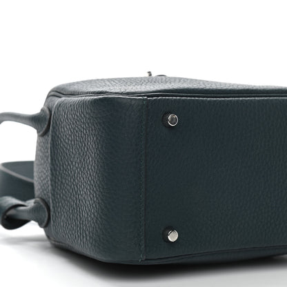 Hermes Taurillon Clemence Mini Lindy 20 Vert Cypress 9 of 11