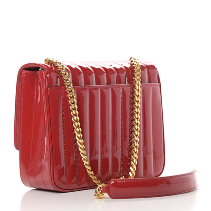 Saint Laurent Patent Matelasse Monogram Large Vicky Chain Bag Rouge Eros 3 of 11