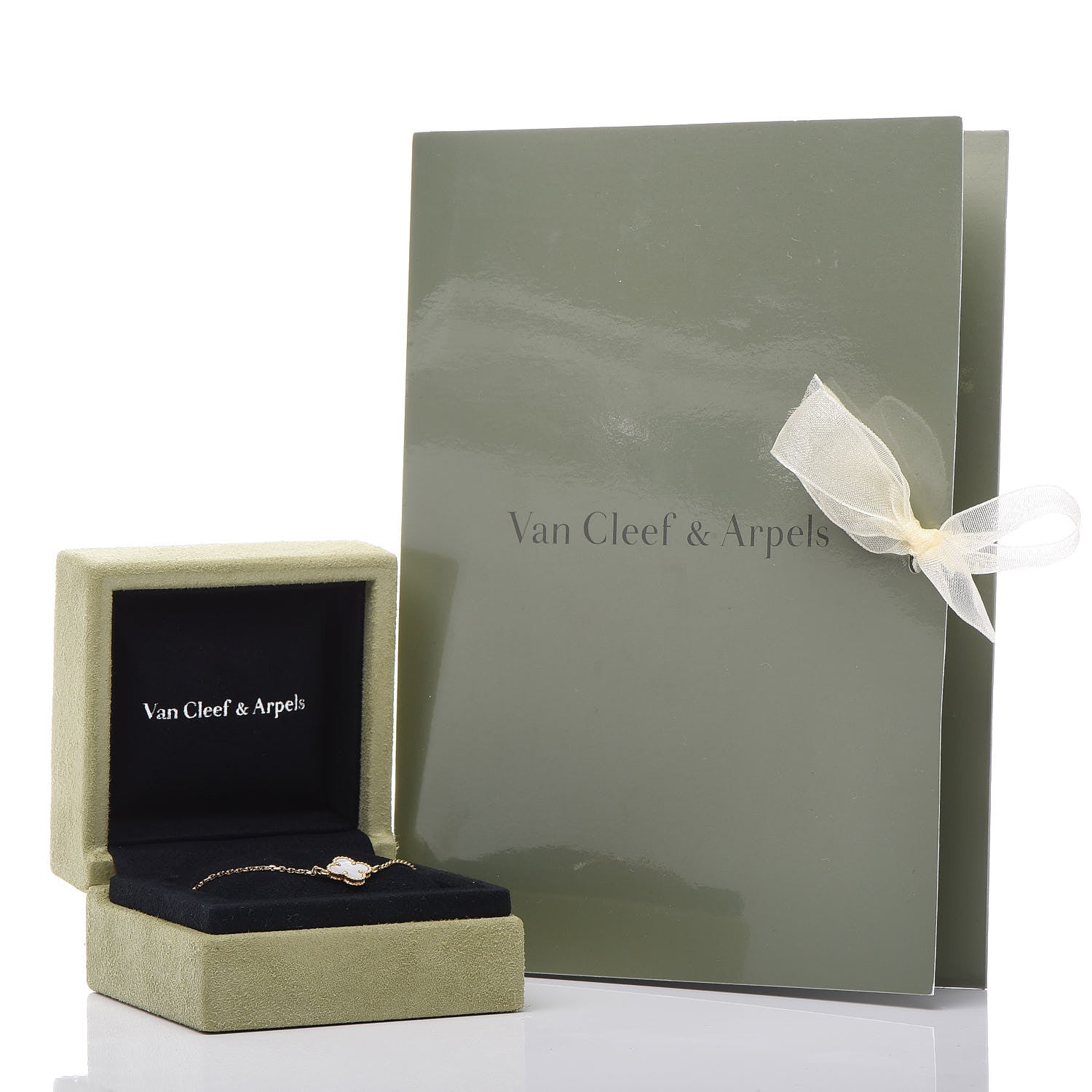 Van Cleef & Arpels 18K Yellow Gold Mother of Pearl Sweet Alhambra Bracelet 7 of 7