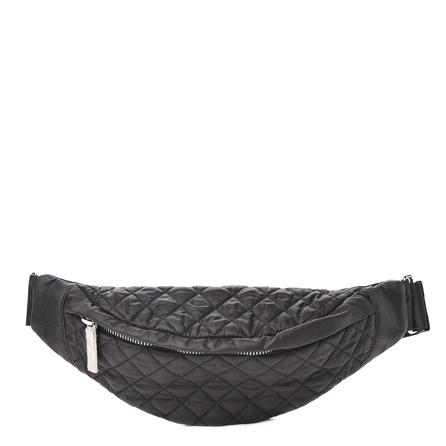 Nylon Quilted Waist Bag Black
