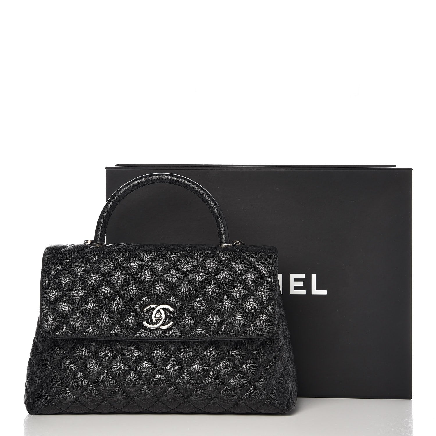 Chanel Caviar Quilted Medium Coco Handle Flap Black 9 of 9