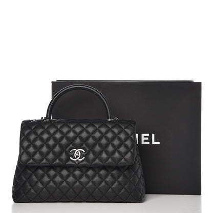 Chanel Caviar Quilted Medium Coco Handle Flap Black 9 of 9