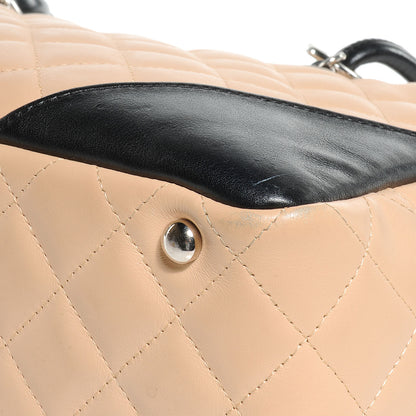Chanel Calfskin Quilted Large Cambon Bowler Beige Black 5 of 11