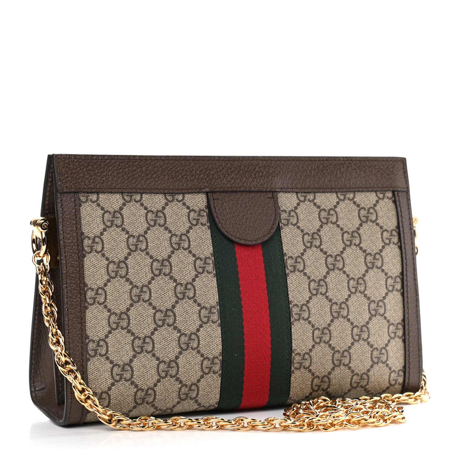 Gucci GG Supreme Monogram Web Small Ophidia Chain Shoulder Bag Brown 3 of 10