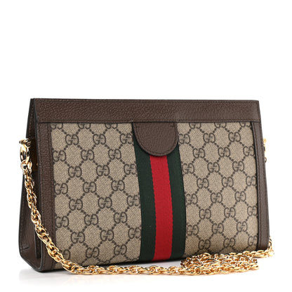 Gucci GG Supreme Monogram Web Small Ophidia Chain Shoulder Bag Brown 3 of 10