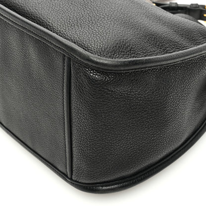 Prada Vitello Daino Hobo Messenger Bag Black 9 of 9