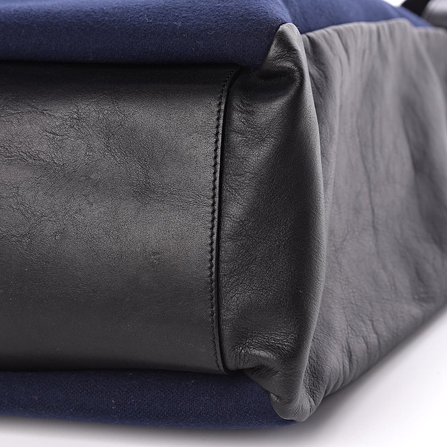 Wool Tote Navy Black