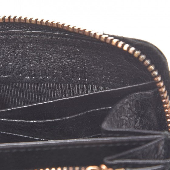 Balenciaga Agneau Giant 12 Rose Gold Hardware Continental Zip Around Wallet Black 7 of 8