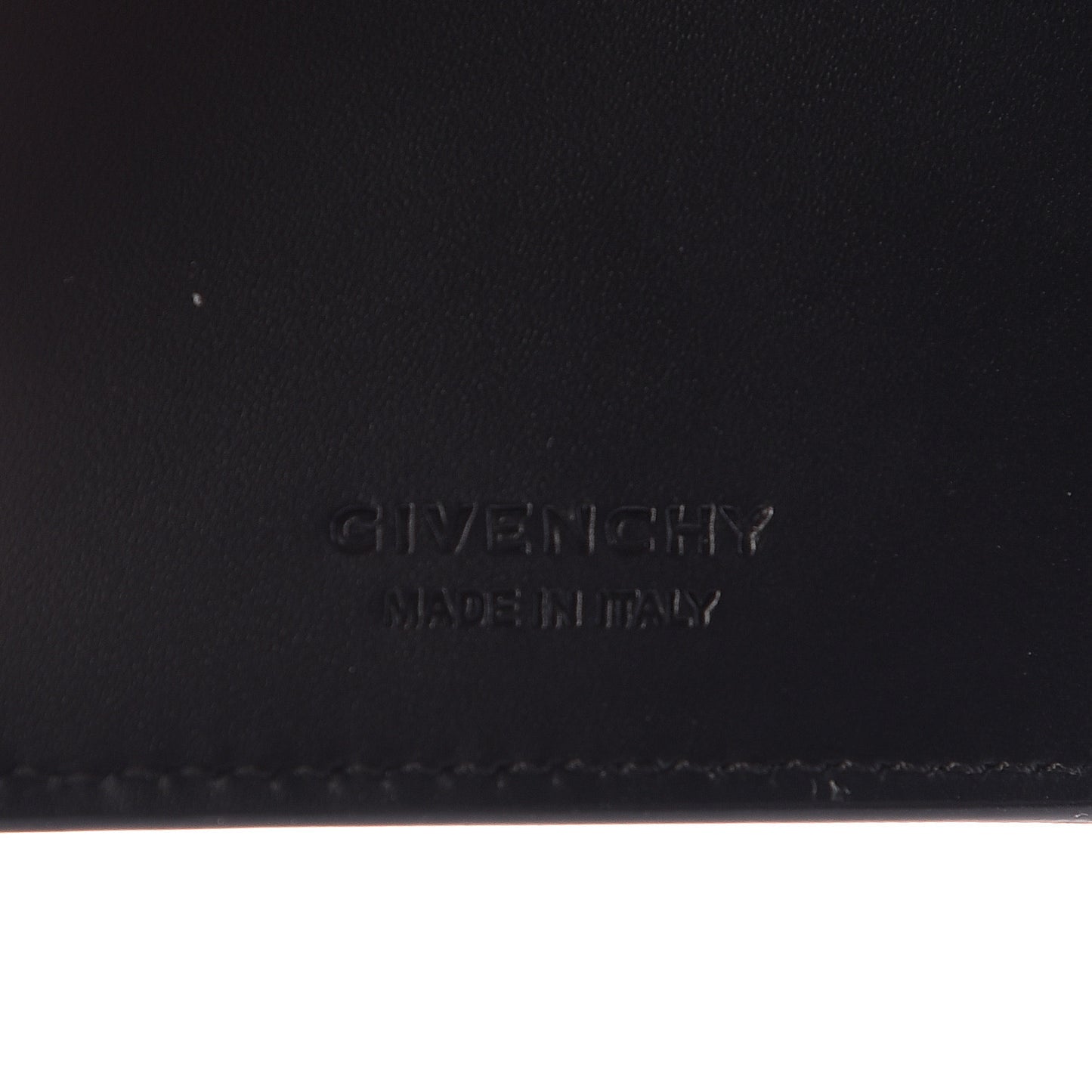 Calfskin Logo 3CC Folding Card Holder Black White