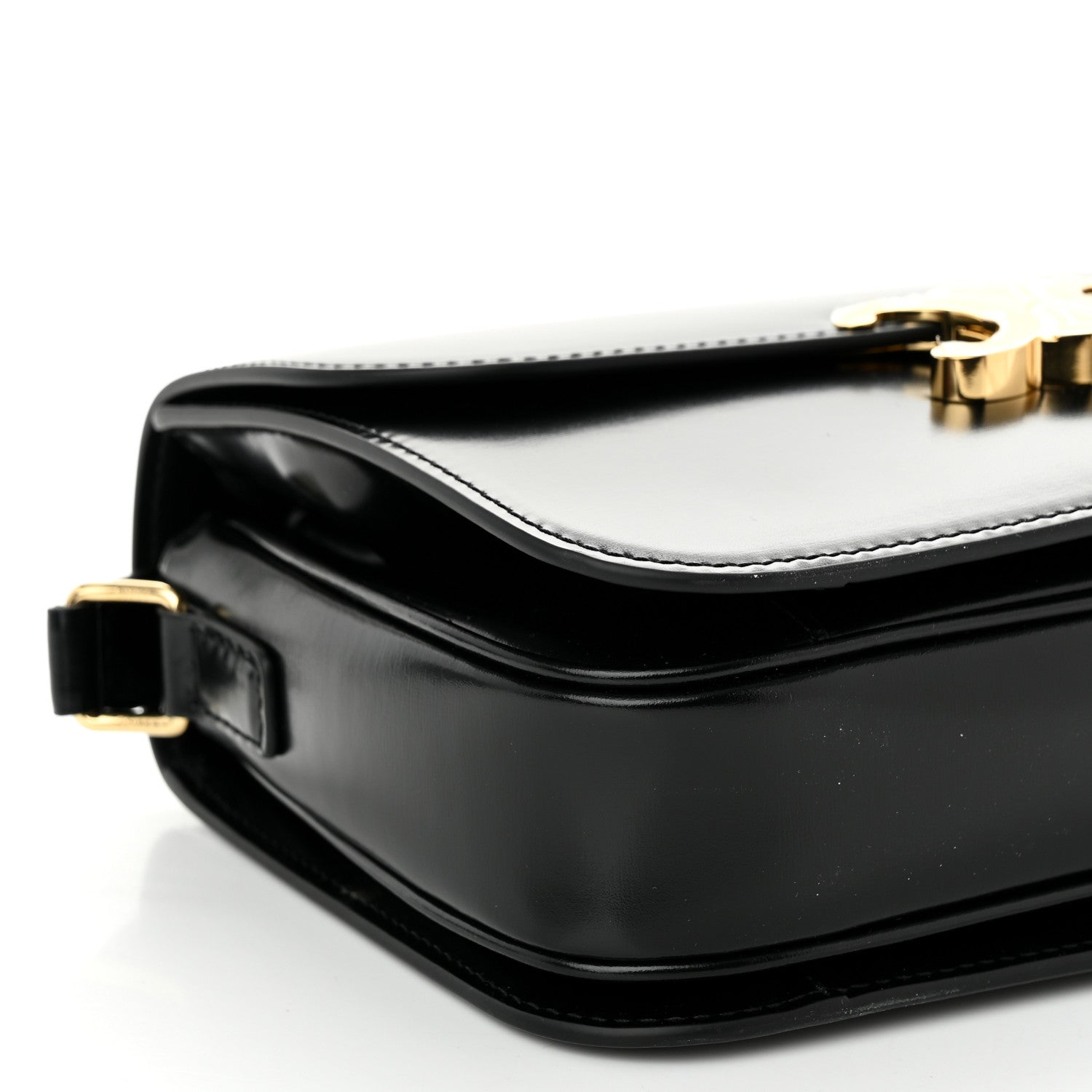 Celine Shiny Calfskin Medium Triomphe Black 9 of 10