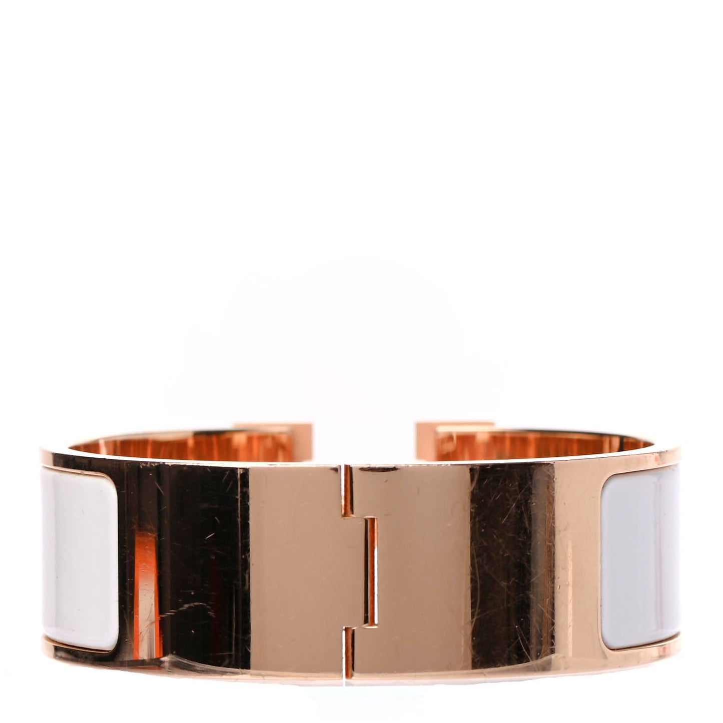 Enamel Wide Clic Clac H Bracelet GM White