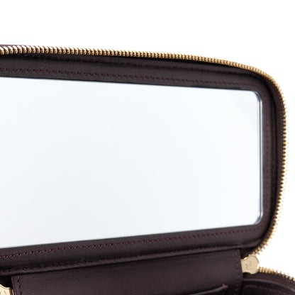 Chanel Iridescent Lambskin Quilted Small Top Handle Vanity Case With Chain Burgundy 14 of 16