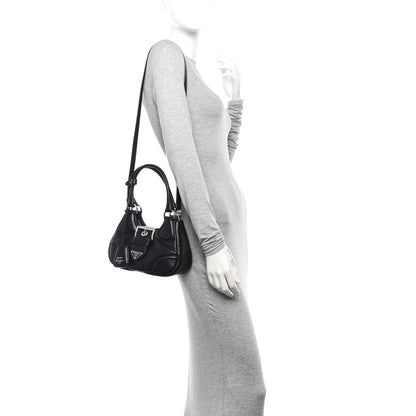 Prada Nappa Soft Padded Re-Edition 2002 Moon Bag Black 2 of 10
