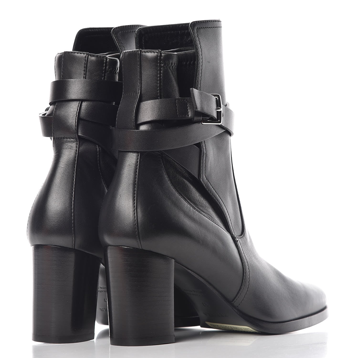 Hermes Calfskin Stretch Nappa Womens Songe 70 Low Boots 37 Black 4 of 8