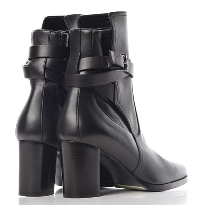 Hermes Calfskin Stretch Nappa Womens Songe 70 Low Boots 37 Black 4 of 8