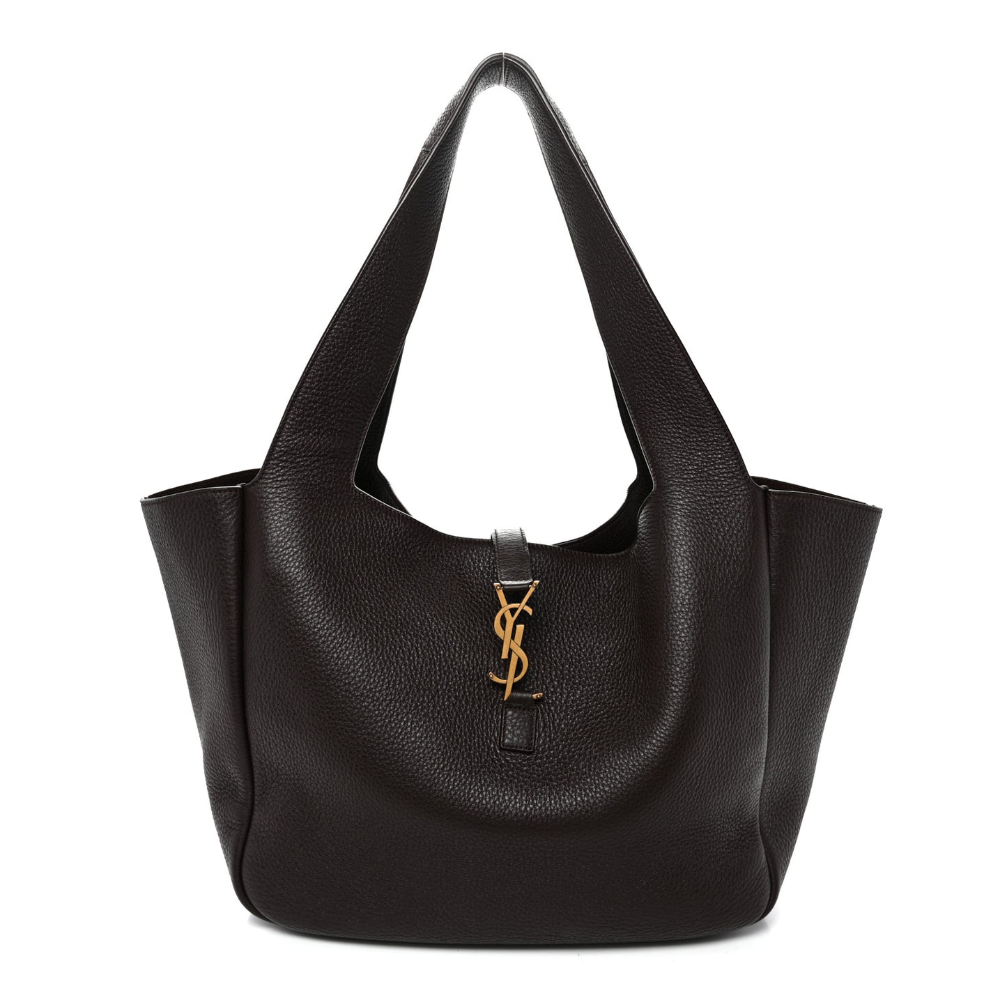 Grained Deerskin Bea Tote Marron Fonce