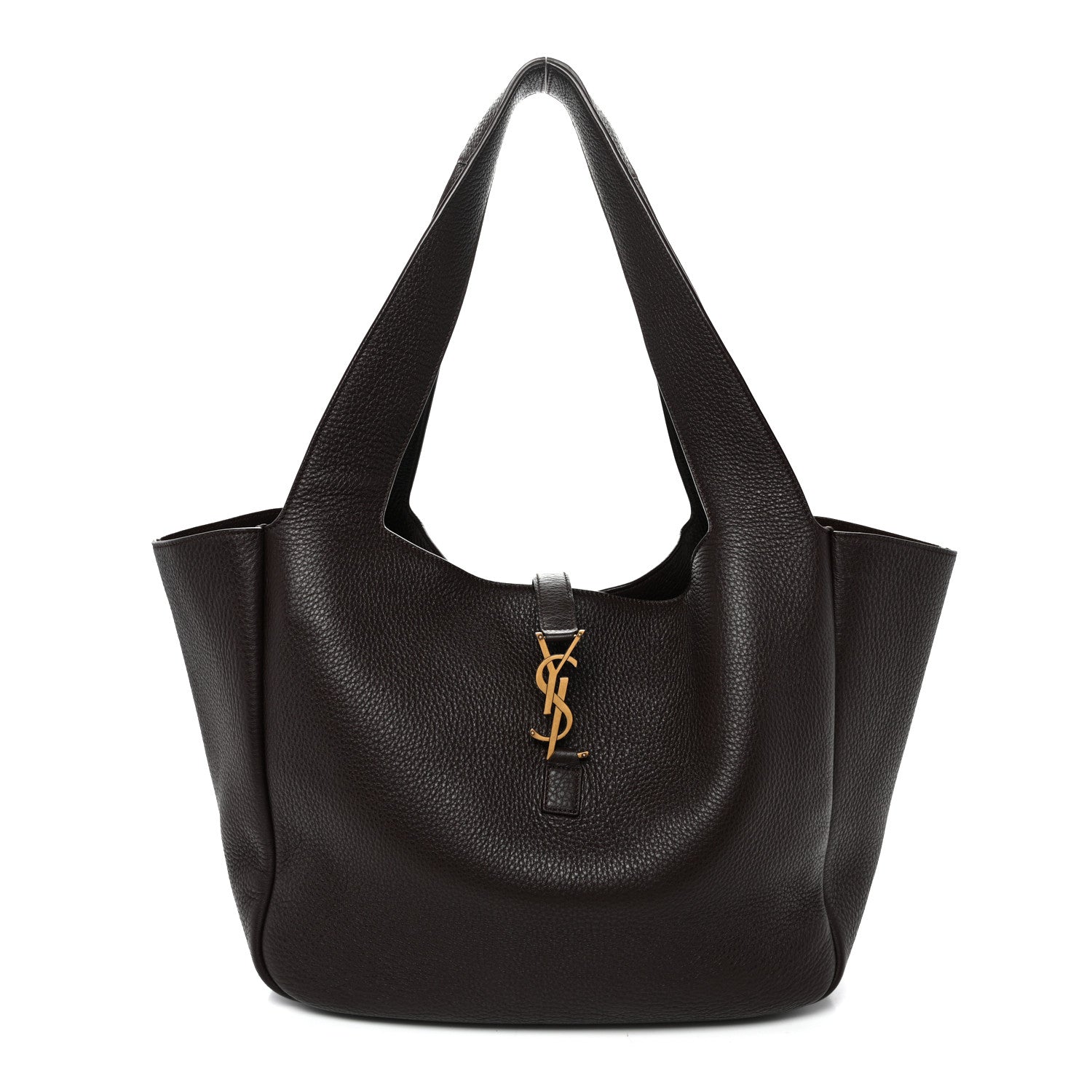 Saint Laurent Grained Deerskin Bea Tote Marron Fonce 1 of 10