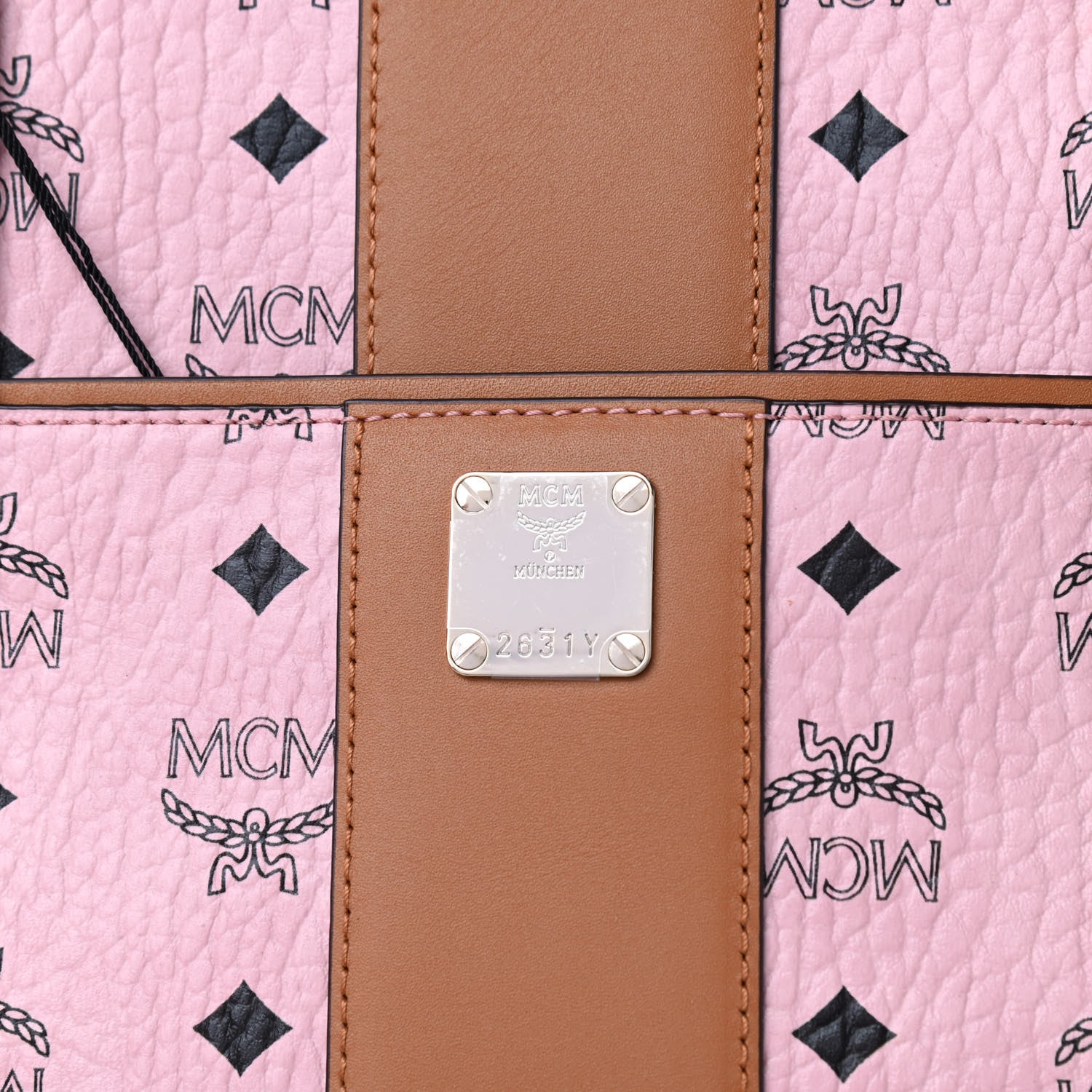 MCM Visetos Medium Anya Zip Top Shopper Tote Soft Pink 10 of 10