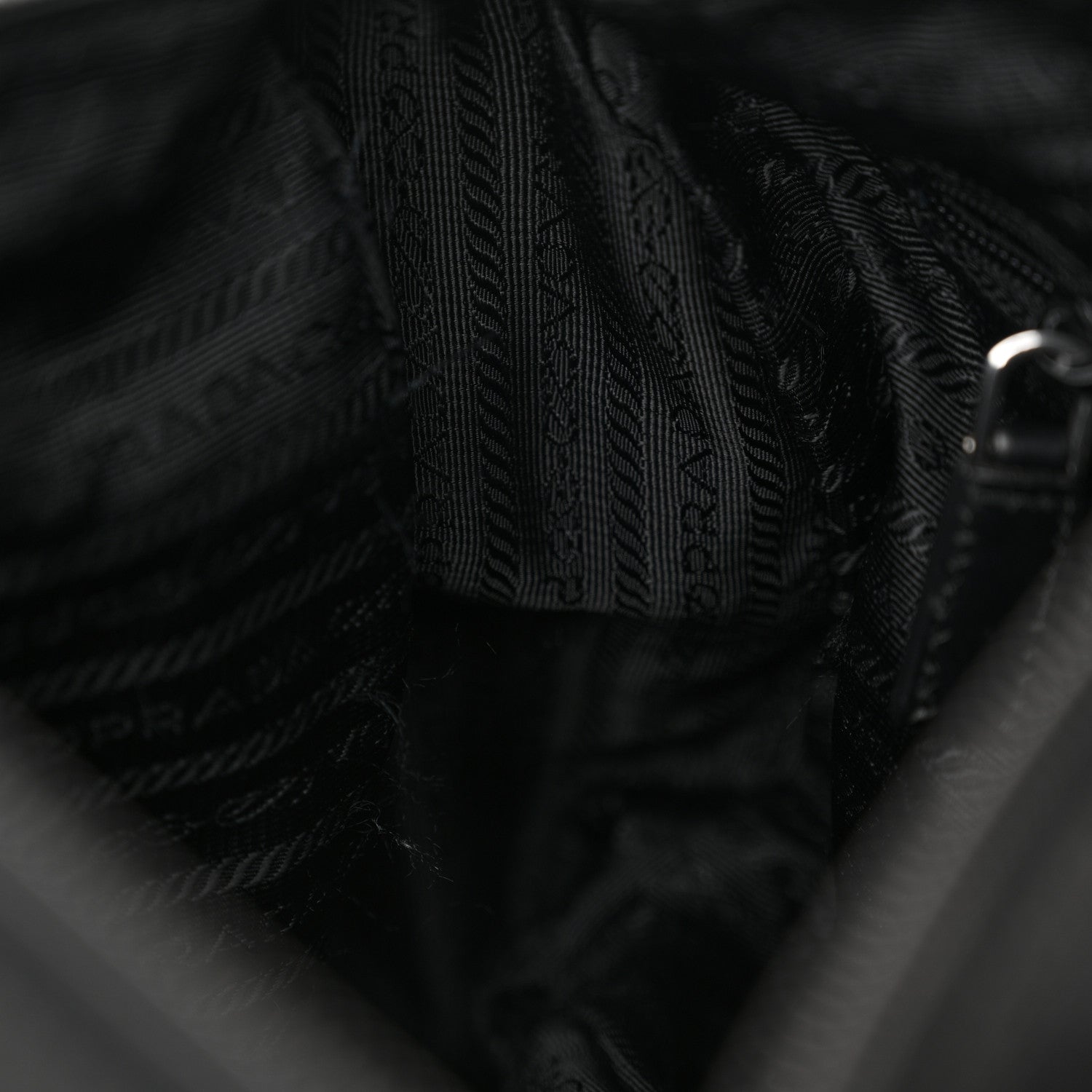 Prada Re-Nylon Vela Saffiano Pocket Double Zip Shoulder Bag Black 10 of 14