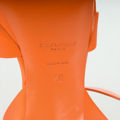 Saint Laurent Calfskin Tribute 75 Platform Sandals 40 Mandarin 6 of 7