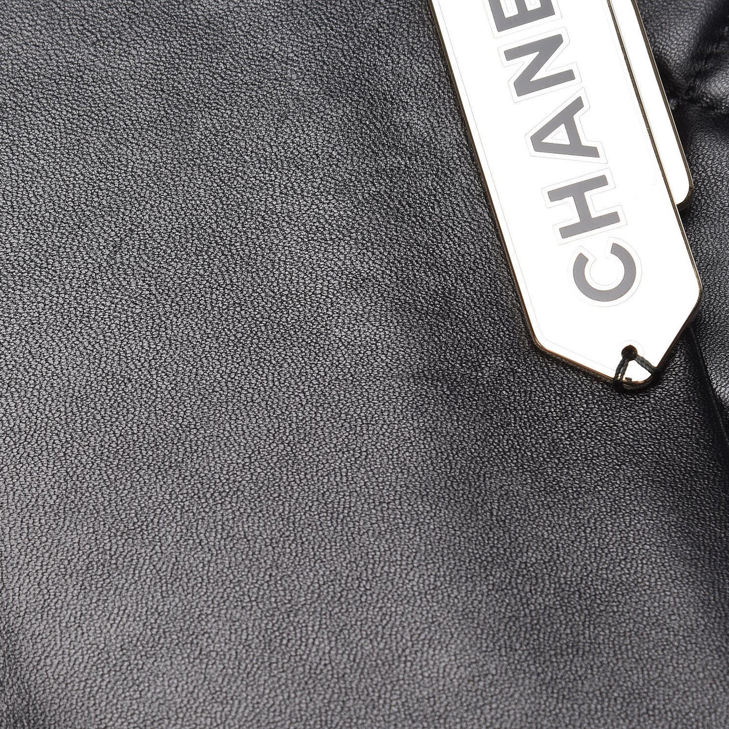 Lambskin Quilted Retro Label Clutch Black