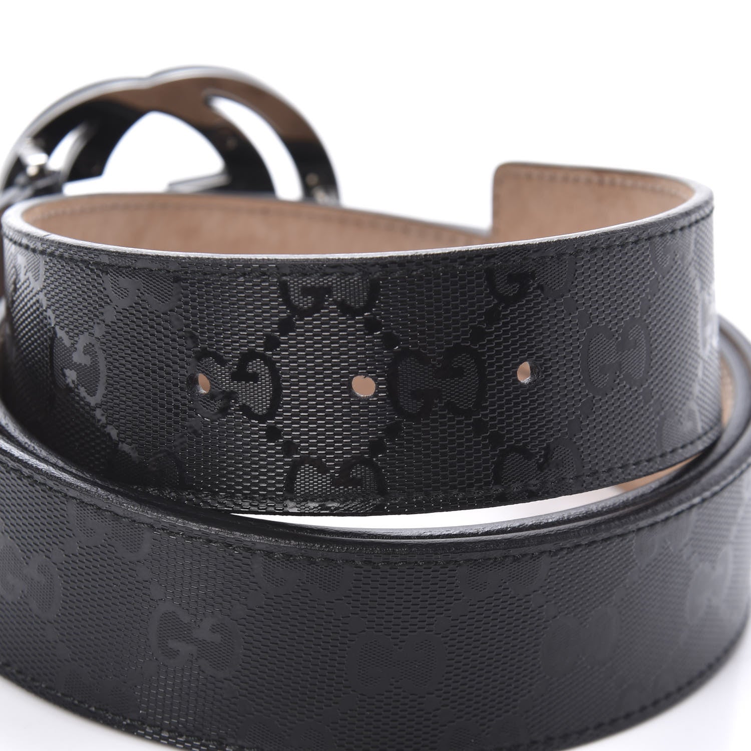 Gucci Imprime Monogram Interlocking G Belt 100 40 Black 3 of 5