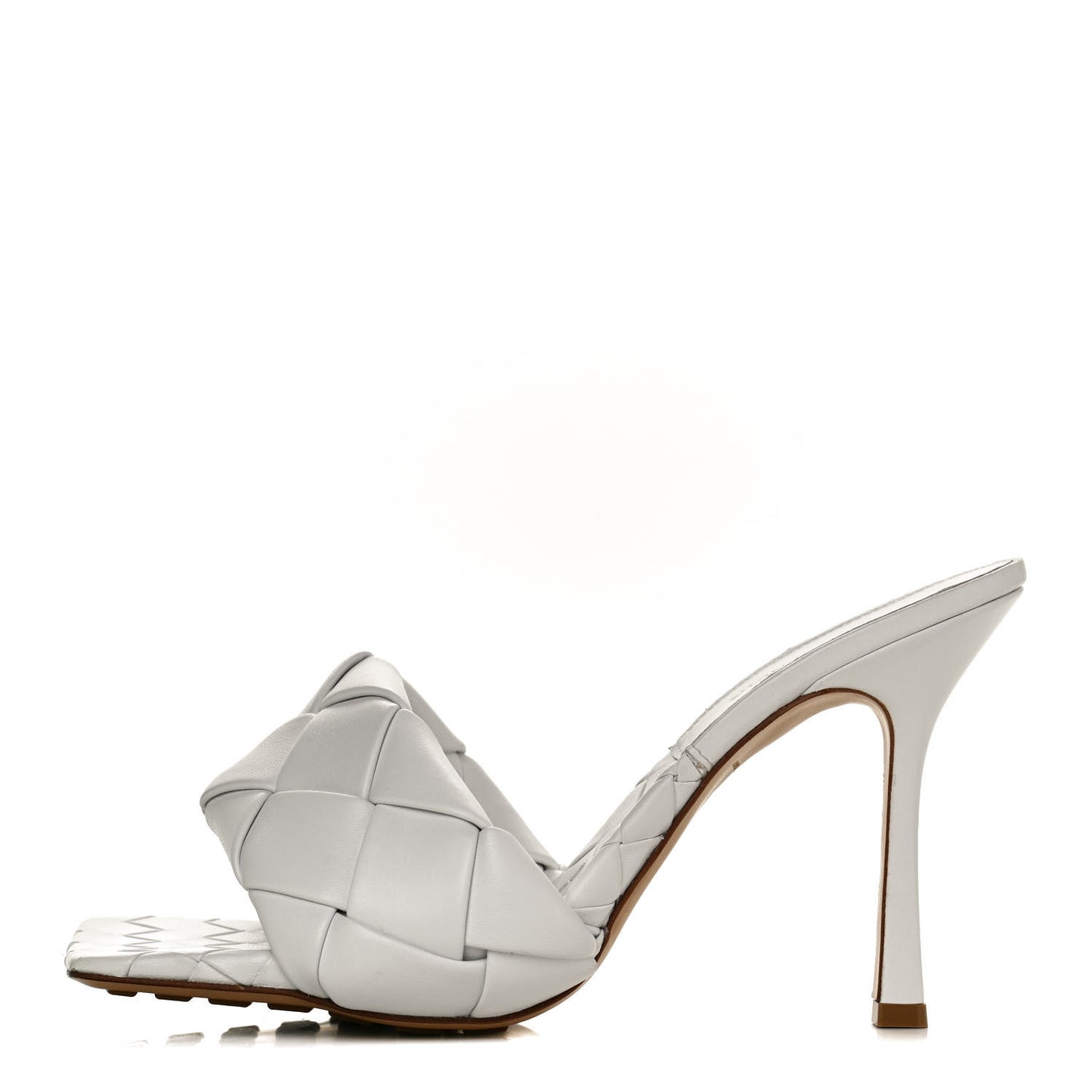 Nappa Maxi Intrecciato Lido Mule Sandals 41 Optic White