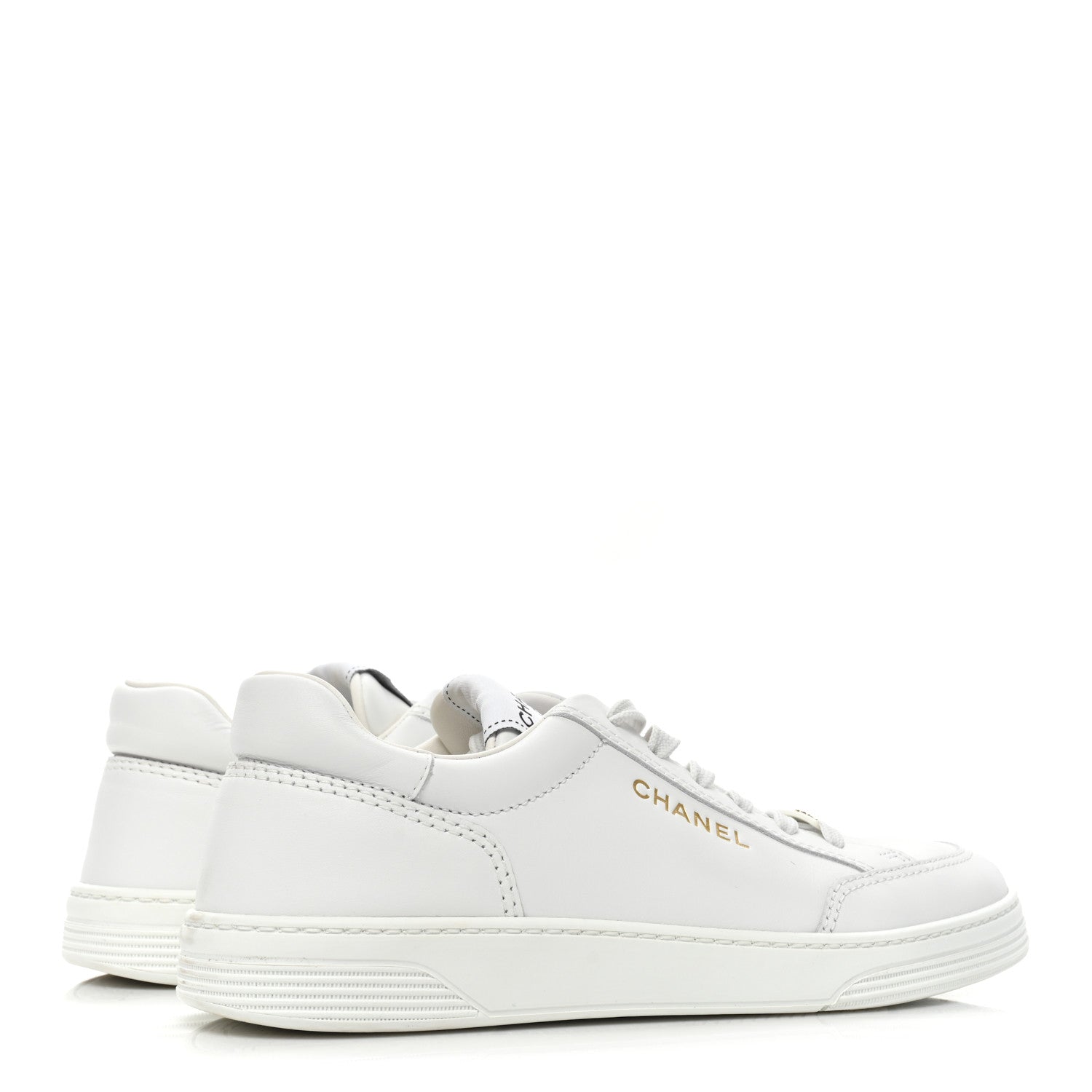 Chanel Calfskin Womens CC Logo Sneakers 39 White 4 of 8