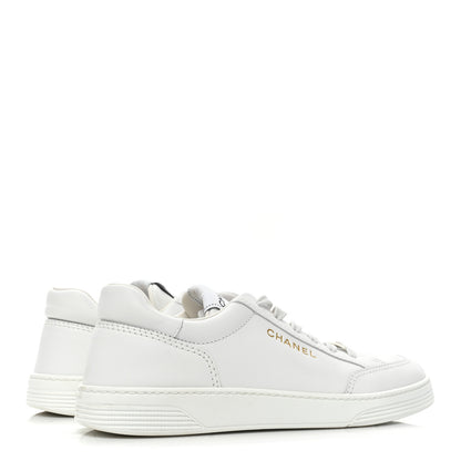 Chanel Calfskin Womens CC Logo Sneakers 39 White 4 of 8