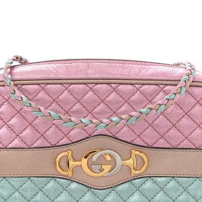 Gucci Laminated Nappa Trapuntata Small Zumi Shoulder Bag Rosa Lago Rame 8 of 11