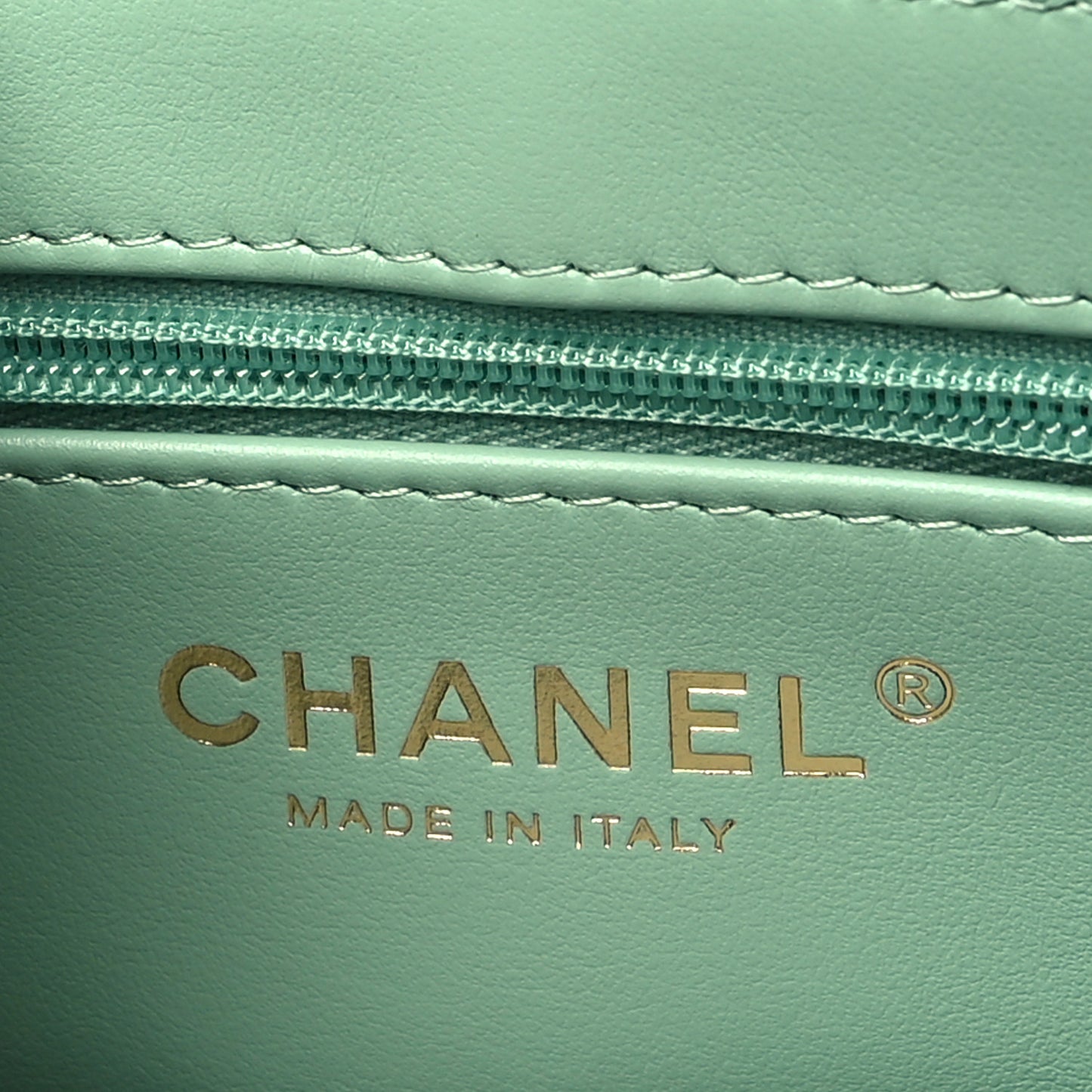 Shiny Aged Calfskin Quilted Nano Kelly Shopper Light Green
