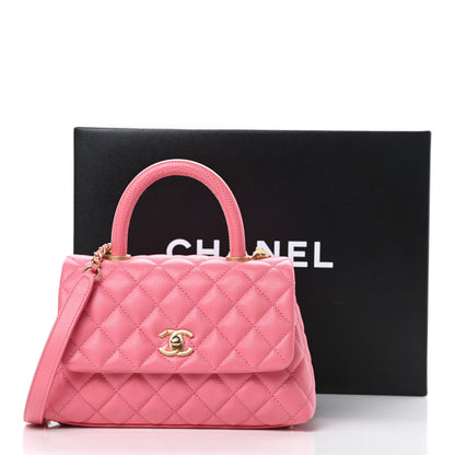 Chanel Caviar Quilted Mini Coco Handle Flap Dark Pink 11 of 11