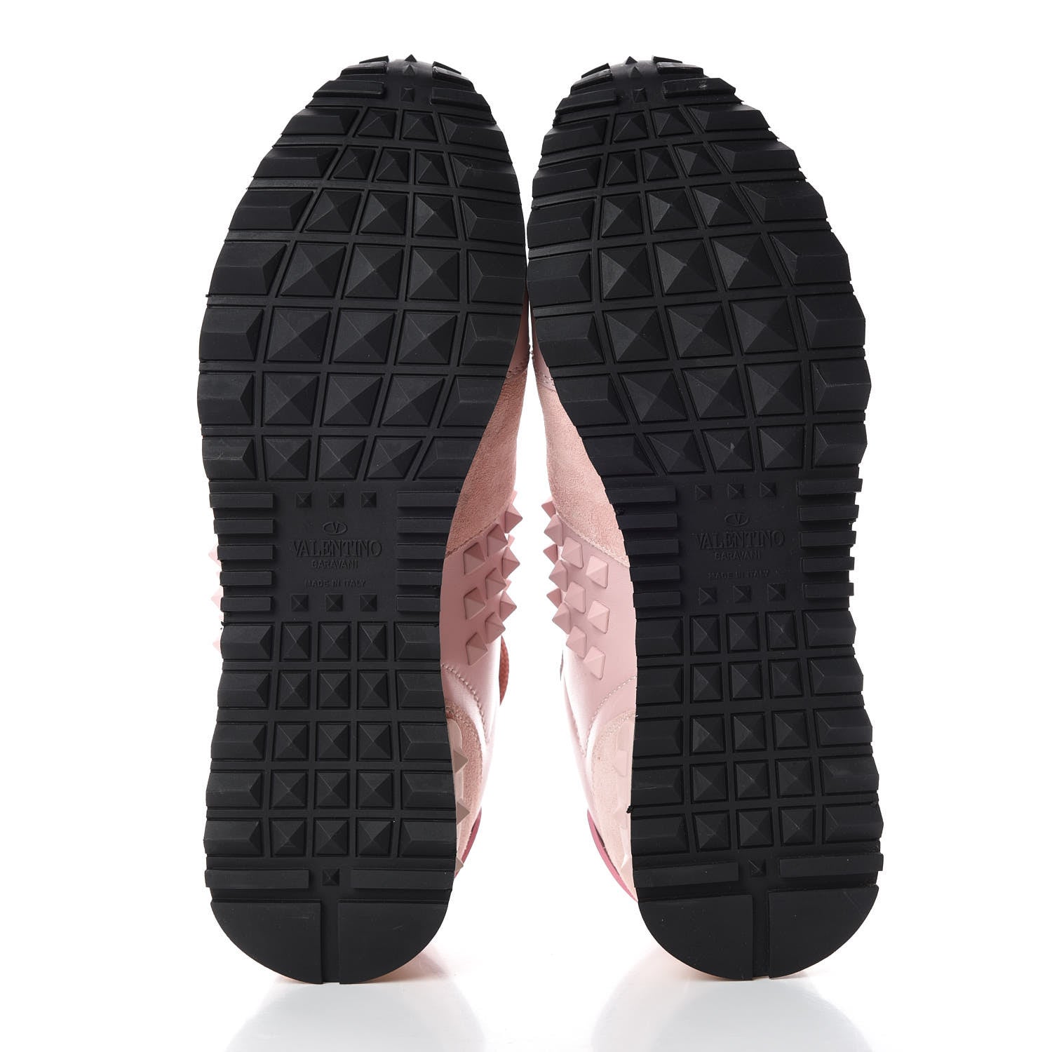 Valentino Garavani Calfskin Suede Rockstud Sneakers 38 Pink 5 of 8