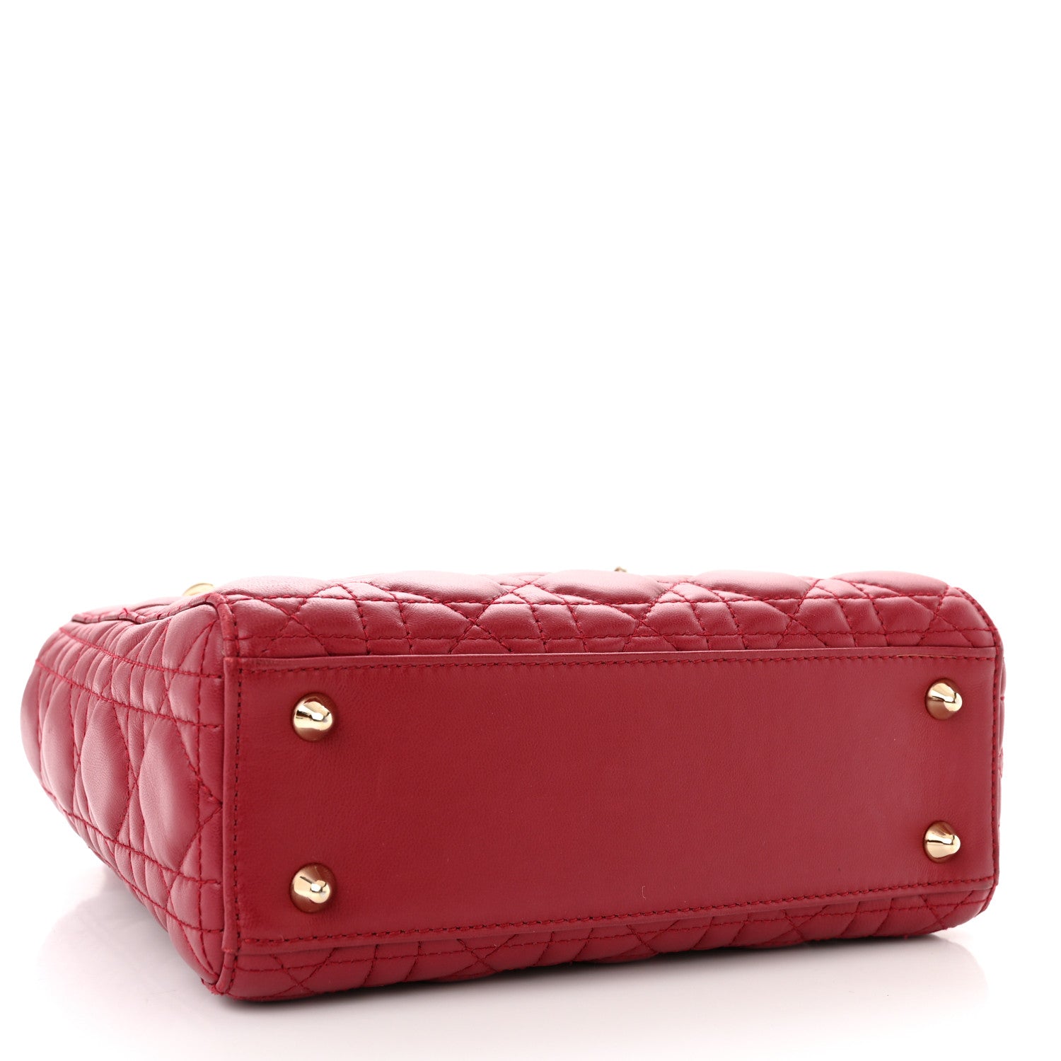 Christian Dior Lambskin Cannage Small Lucky Badges My Lady Dior Red 4 of 14