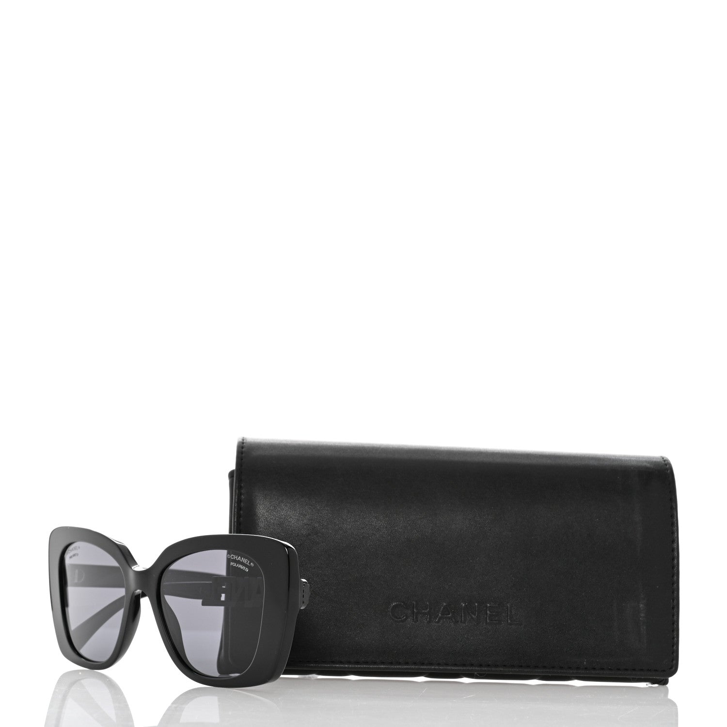 Chanel Acetate Strass Polarized Square Sunglasses 5422-B Black 8 of 8